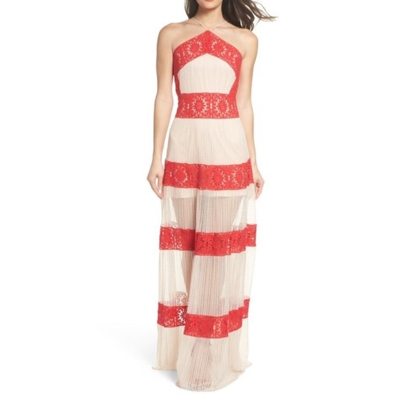 Foxiedox Dresses & Skirts - FOXIEDOX Ophelia Two-Tone Lace Maxi Dress